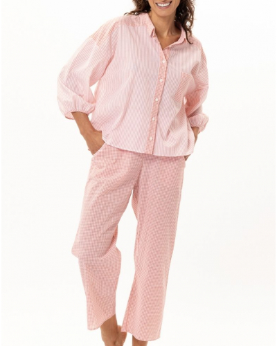 Pijama 100% Algodón Le Chat Patio (Corail/Blanc)