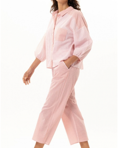 100% Cotton Pyjama Le Chat Patio (Corail/Blanc)