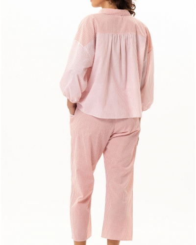 Pyjama 100% Coton Le Chat Patio (Corail/Blanc)