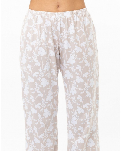 Pijama de algodón jersey Le Chat Siesta (Blanc/Beige)