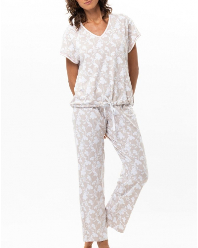 Cotton Jersey Pyjama Le Chat Siesta (Blanc/Beige)
