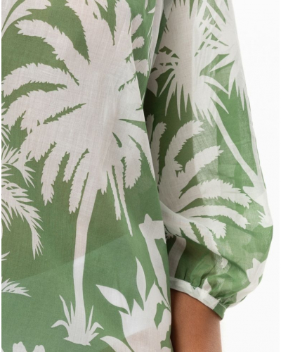 Kaftan 100% Coton Le Chat Bronzette (Feuillage)