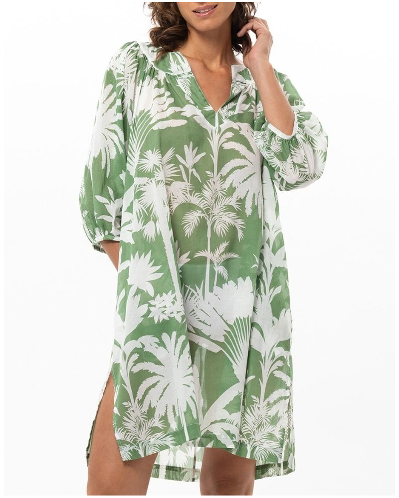 Kaftan 100% Coton Le Chat Bronzette (Feuillage)