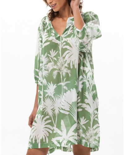 Kaftan 100% Coton Le Chat Bronzette (Feuillage)