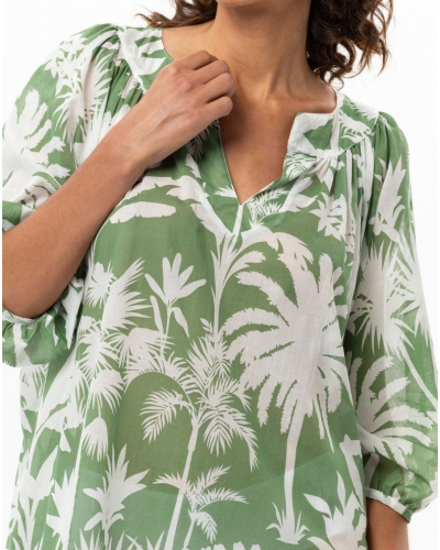 Kaftan 100% Coton Le Chat Bronzette (Feuillage)