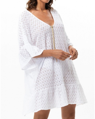 Kaftan en Coton Le Chat Paillette (Blanc)