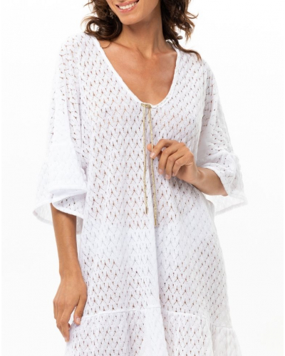 Cotton Kaftan Le Chat Paillette (White)