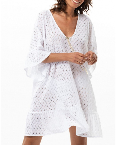 Cotton Kaftan Le Chat Paillette (White)