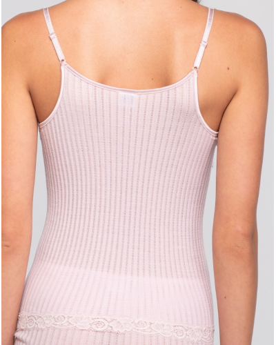 Top cuello pico lana y seda Leavers Oscalito 7647 (Rosewood)