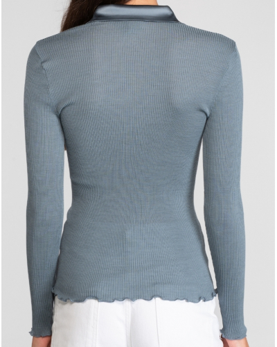 Blusa de canaléborde de satén de lana y seda Oscalito 6350 (Zucchero)