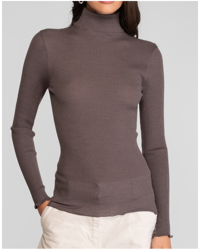 Sweater turtleneck wool and silk Oscalito 3438 (Taupe)
