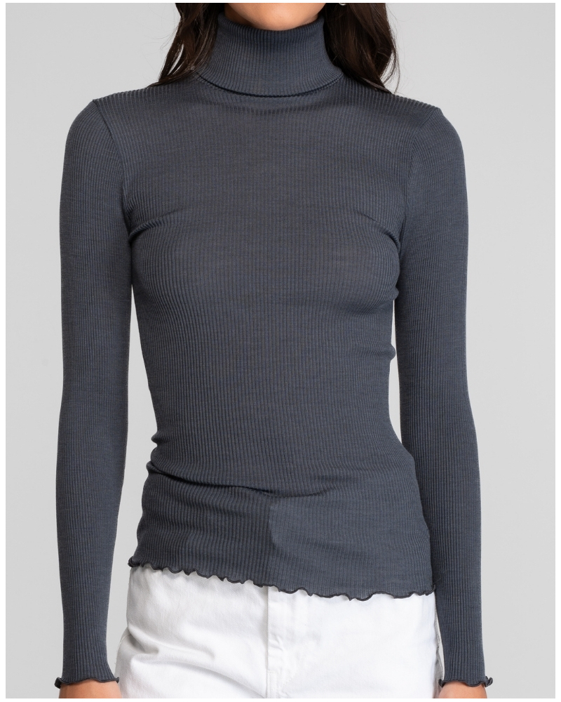 Pull col roulé laine et soie Oscalito 3438 (Tempesta)