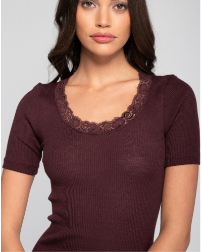 Undershirt wool and silk Leavers Oscalito 3414 (Cherry)