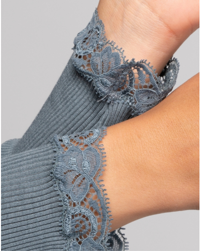 Long-sleeved topwool and silk Leavers Oscalito 3404 (Zucchero)