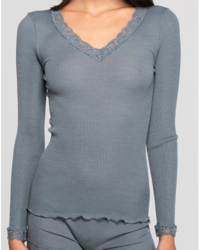 Long-sleeved topwool and silk Leavers Oscalito 3404 (Zucchero)