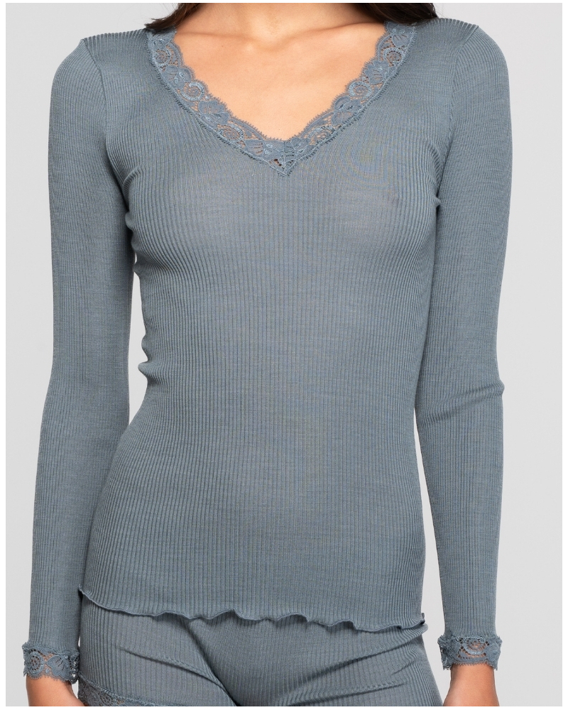 Long-sleeved topwool and silk Leavers Oscalito 3404 (Zucchero)