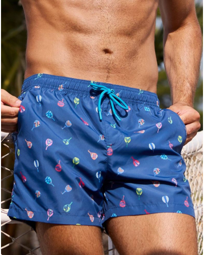 Racket Print Swim Shorts Massana (Navy)