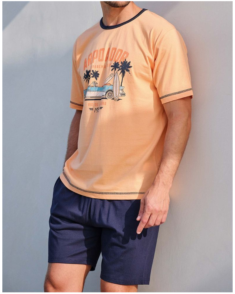 Short Pajama 100% Cotton Arpoador Massana (Orange)