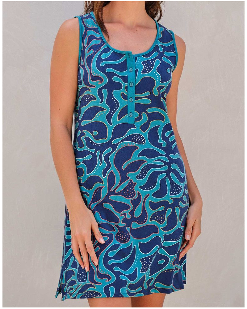 Liquette boutonnée 100% coton Massana (Petrol)