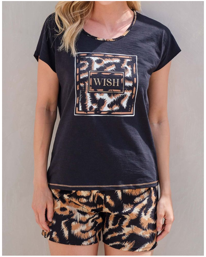 Pyjama court Wish 100% coton Massana (Noir)