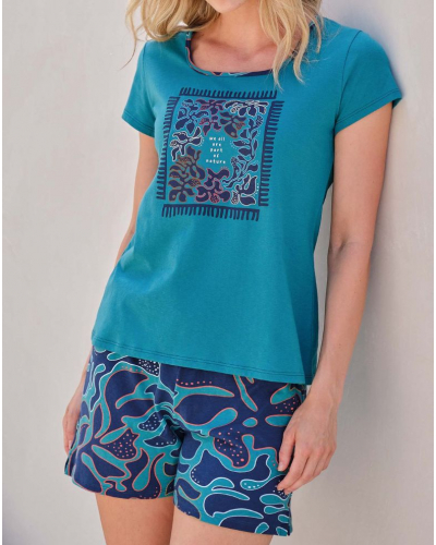 Massana Nature Short Pajama 100% Cotton (Petrol)