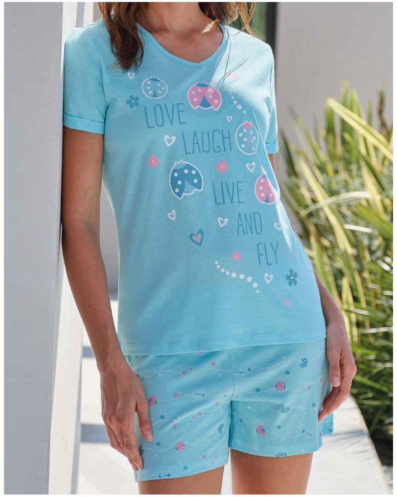 Pijama corto Mariquita Massana (Turquesa)