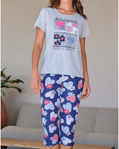 Pyjama court Lost In Flowers Coton Massana (Gris Vigoré)