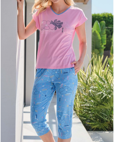 Massana Short Floral Pajama 100% Cotton (Pink)