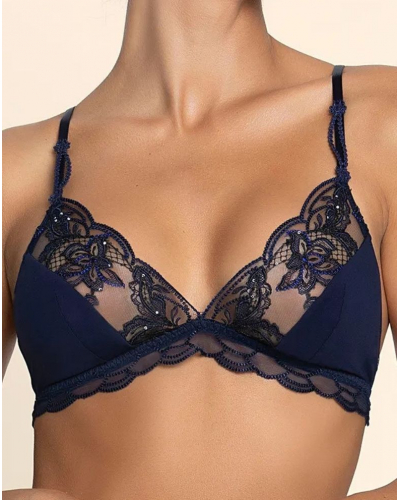 Wireless bra with sequins Lise Charmel Eclat Couture (Bleu Night)