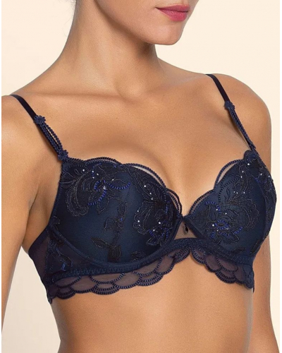 Padded bra with sequins Lise Charmel Eclat Couture (Bleu Night)