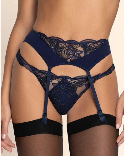 Porte-jarretelles à paillettes Lise Charmel Eclat Couture (Bleu Night)