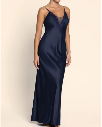 Nuisette longue en soie Lise Charmel Eclat Couture (Bleu Night)