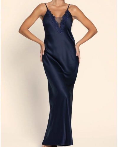 Long silk nightdress Lise Charmel Eclat Couture (Bleu Night)