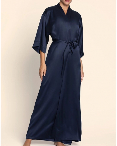 Salto de cama largo 100% seda Lise Charmel Eclat Couture (Bleu Night)