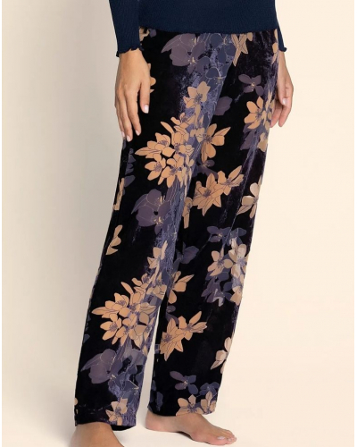 Pantalon en velours dévoré Lise Charmel Eclat Couture (Bleu Night)