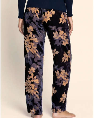 Pantalon en velours dévoré Lise Charmel Eclat Couture (Bleu Night)