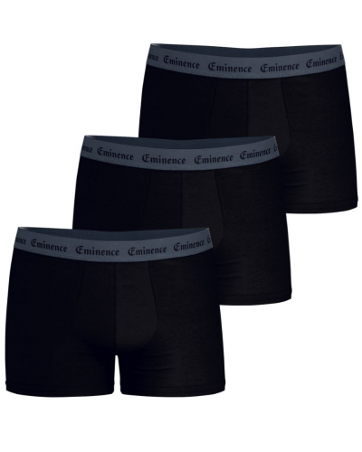 Set of 3 Eminence Allure Stretch Cotton Boxers (Black)