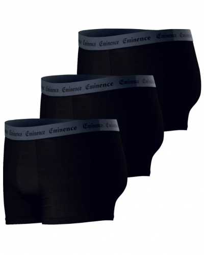 Set of 3 Eminence Allure Stretch Cotton Boxers (Black)