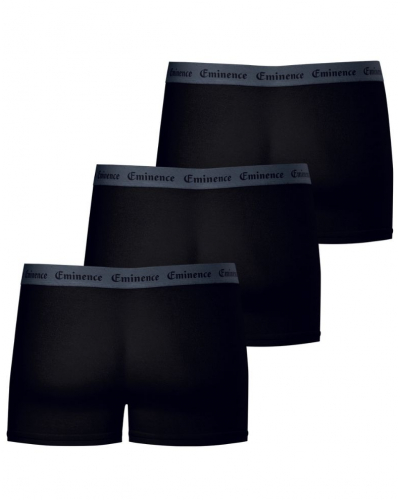 Set of 3 Eminence Allure Stretch Cotton Boxers (Black)