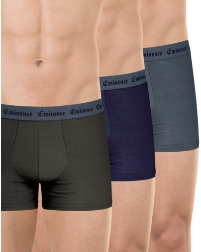 Lot de 3 boxers coton stretch Eminence Allure (Kaki / Marine / Gris)