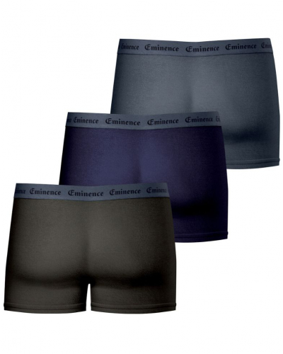 Lot de 3 boxers coton stretch Eminence Allure (Kaki / Marine / Gris)