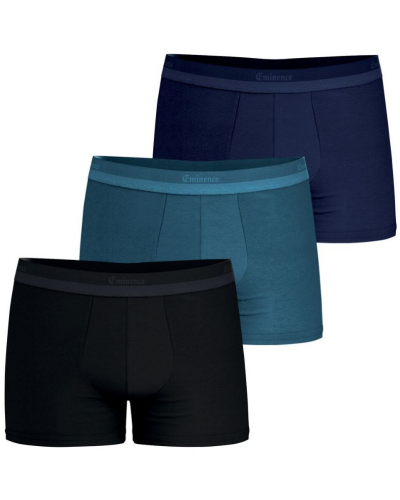 Pack of 3 Eminence Studio Stretch Cotton Boxers (Black / Teal / Navy)