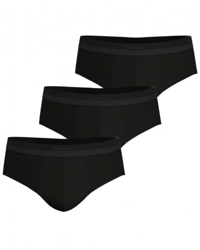 Lot de 3 slips coton stretch Eminence Studio (Noir)