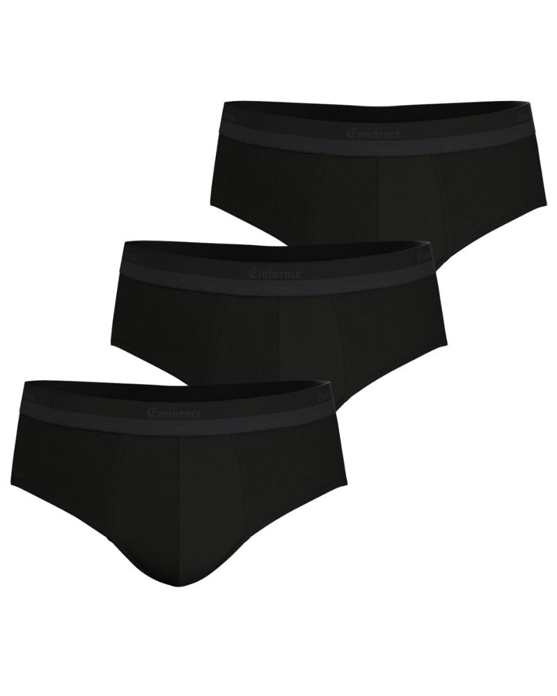 Lot de 3 slips coton stretch Eminence Studio (Noir)