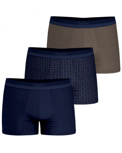 Lot de 3 boxers coton stretch Eminence Studio (Marine / Kaki)