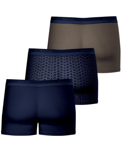 Lot de 3 boxers coton stretch Eminence Studio (Marine / Kaki)