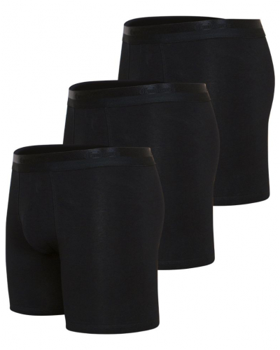 Paquete de 3 bóxers largos de algodón elástico Eminence Studio (negro)
