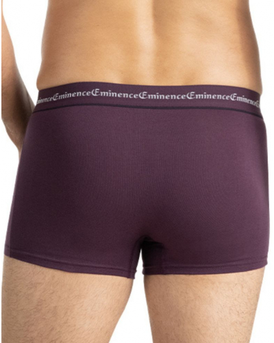 Lot de 3 boxers coton stretch Eminence Business (Prune / Noir / Anthracite)