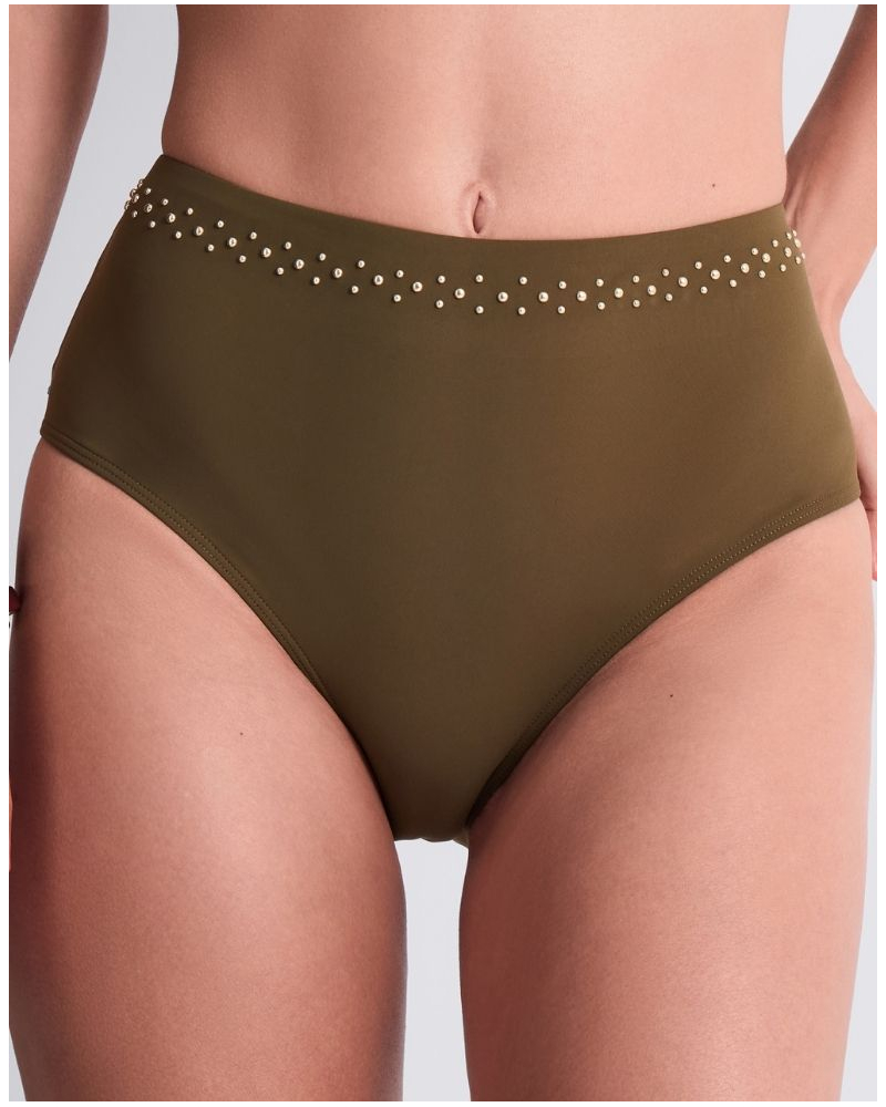 Culotte de bain taille haute Aubade Summer Stars (Khaki)