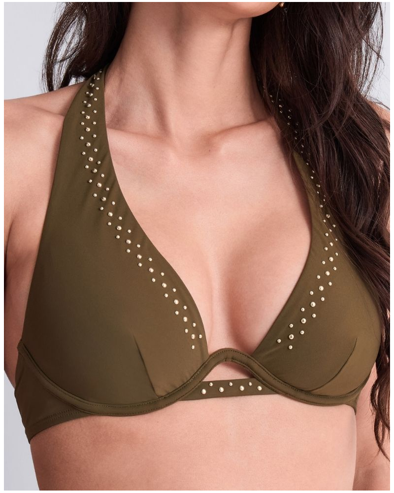 Soutien-gorge de bain triangle mono-armature Aubade Summer Stars (Khaki)